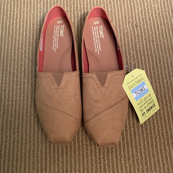 Toms Shoes - Never worn Tom’s classic toffee microfiber monochrome. Women’s size 9.
